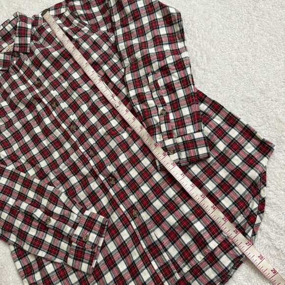 Marine Layer Kendall womens shirt red plaid button down sz medium Collared - Picture 5 of 12